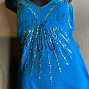 Blue Embellished Women's Top